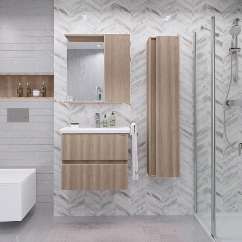 Зеркало со шкафом Grossman Юнит 70 2070112 Кадена вуд МДФ / ЛДСП, стекло