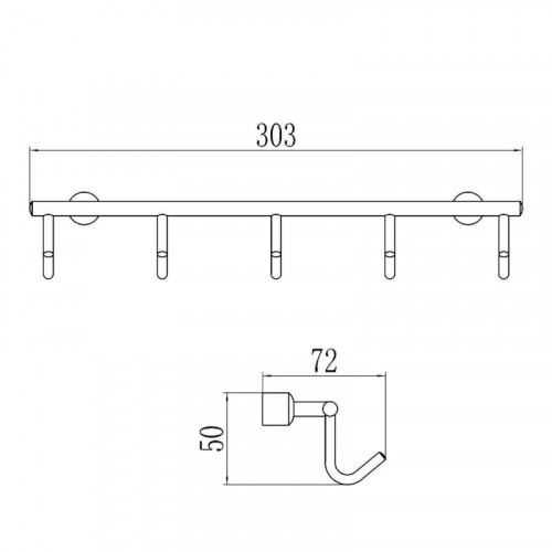 Вешалка для полотенец Savol S-005255 цвет Хром