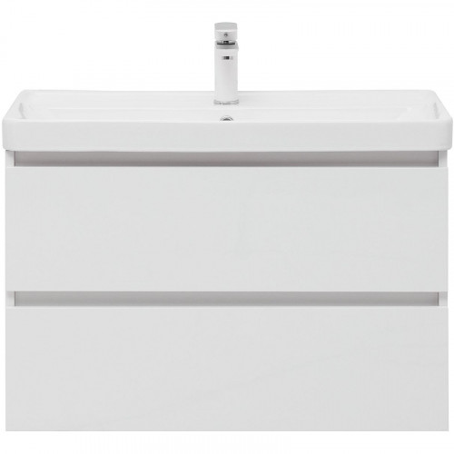 Тумба под раковину Aquanet Вега 80 308334 подвесная Белый глянец МДФ / ЛДСП