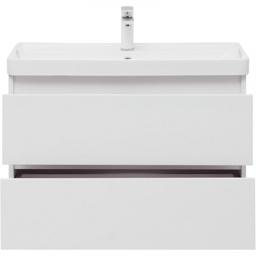 Тумба под раковину Aquanet Вега 80 308334 подвесная Белый глянец МДФ / ЛДСП