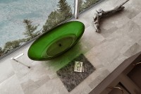 Ванна из полиэфирной смолы Abber Kristall 180х85 AT9702Emerald Зеленая без гидромассажа