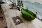 Ванна из полиэфирной смолы Abber Kristall 180х85 AT9702Emerald Зеленая без гидромассажа