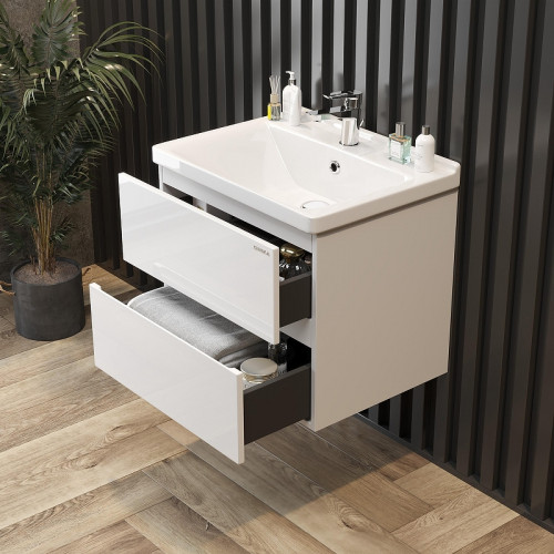 Тумба под раковину Onika Эвада 60 106156 подвесная цвет Белый