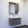 Зеркало со шкафом Comforty Кемер 75 00-00014147 с подсветкой Антрацит Дуб темно-коричневый с бесконтактным выключателем