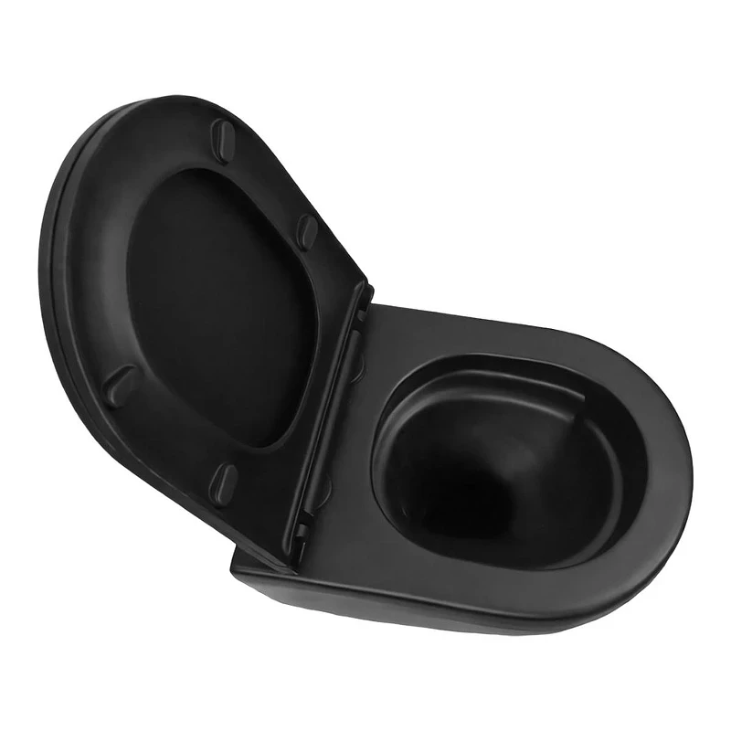 Унитаз Azario Ines Black AZ-W03-SB подвесной цвет Черный матовый с сиденьем Микролифт