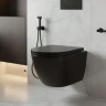 Унитаз Azario Ines Black AZ-W03-SB подвесной цвет Черный матовый с сиденьем Микролифт
