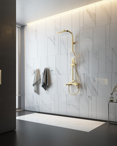 Душевая система Raglo R02.24.03 Золото матовое латунь на стену