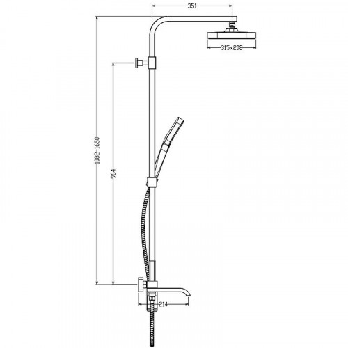 Душевая система Raglo R02.24.03 Золото матовое латунь на стену