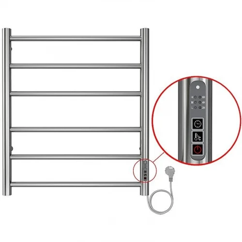 Электрический полотенцесушитель Azario Parma 500x600 П6 AZ10856 диммер справа Хром