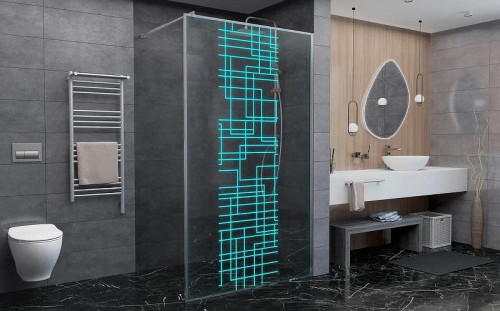 Душевая перегородка Avacan LC100 профиль Цвет Хром стекло Матовый с рисунком