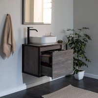 Тумба под раковину Aquanet Nova Lite Loft 75L 261654 подвесная Дуб рошелье МДФ / ЛДСП