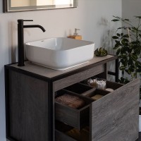 Тумба под раковину Aquanet Nova Lite Loft 75L 261654 подвесная Дуб рошелье МДФ / ЛДСП