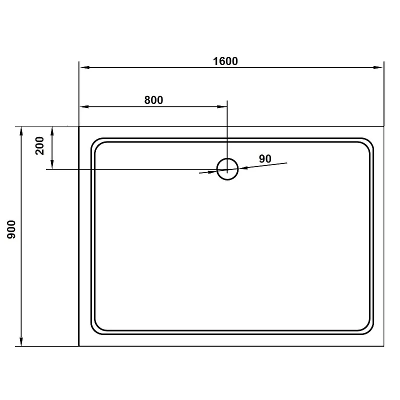 Душевой поддон из стеклокомпозита Cezares Tray SMC 160x90 TRAY-M-AH-160/90-35-W Белый