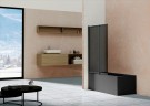 Шторка на ванну Vincea VSB 100х145 VSB-1E100CGB профиль Черный матовый стекло тонированное
