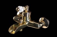 Смеситель для ванны Boheme Vogue Crystal 213-CRST Золото латунь на стену