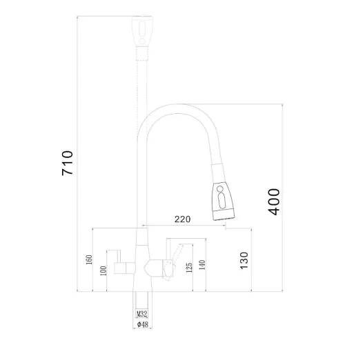Смеситель для кухни Fmark FS1062-H01-2 цвет Черный