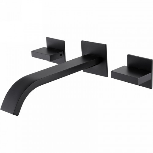 Смеситель для раковины Abber Wasserfall AF8612B Черный матовый латунь встраиваемый