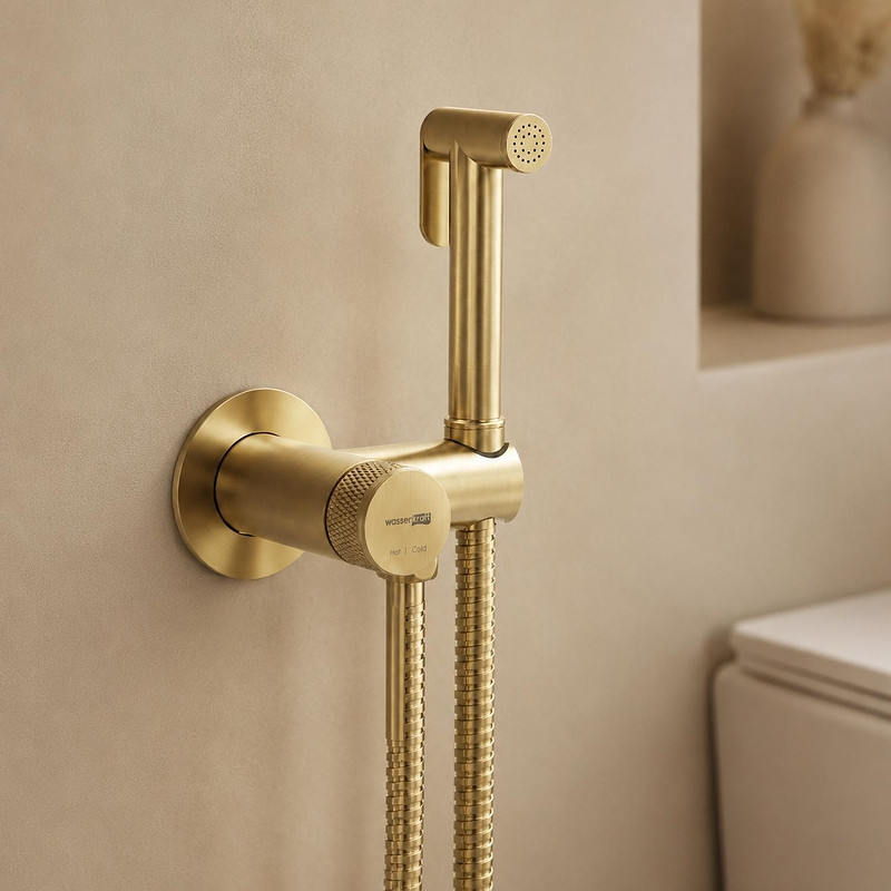 Гигиенический душ со смесителем WasserKRAFT Мюриц (Muritz) 9838BG цвет Золото матовое