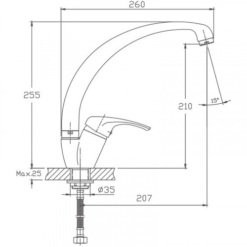 Смеситель для кухни Haiba HB4113-7 Черный