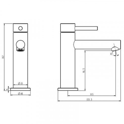 Смеситель для раковины Caprigo Don 53-522-ner Черный матовый