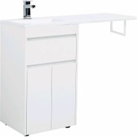Тумба с раковиной Aquanet Токио 110 L 239204 Белая МДФ / ЛДСП