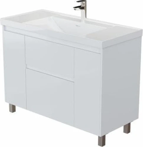 Тумба с раковиной Aquanet Nova Lite 2.0 110 377647 цвет Белый глянец