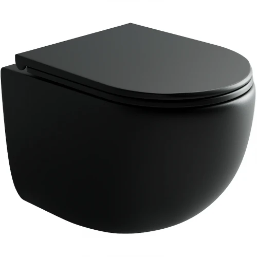Унитаз Ceramicanova UP Rimless CN4007MB подвесной Черный матовый с сиденьем Микролифт фарфор подвесной