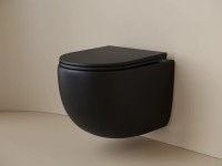 Унитаз Ceramicanova UP Rimless CN4007MB подвесной Черный матовый с сиденьем Микролифт фарфор подвесной
