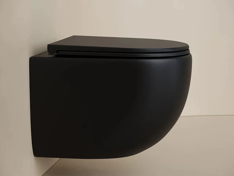 Унитаз Ceramicanova UP Rimless CN4007MB подвесной Черный матовый с сиденьем Микролифт фарфор подвесной