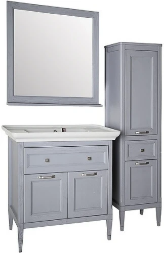 Комплект мебели для ванной ASB-Woodline Гранда 85 Grigio массив дерева