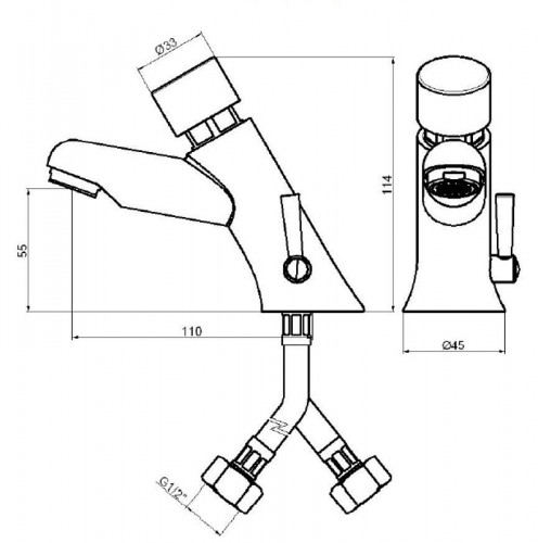 Смеситель для раковины Nofer 07003.M Хром