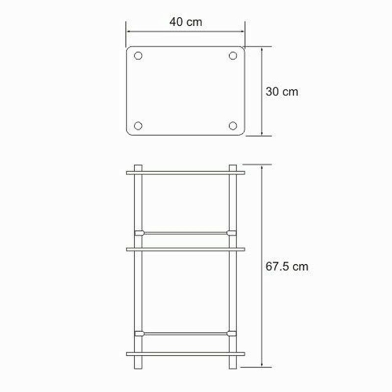 Стеклянная полка WasserKRAFT K-4033 Хром