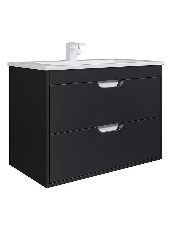 Тумба под раковину Uperwood Modul 80 2930205153 подвесная цвет Черный матовый