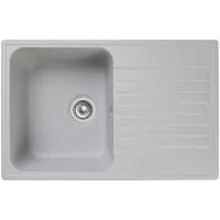 Кухонная мойка Reflection Bolero 74 RF0574GR Серая искусственный камень (литьевой мрамор) встраиваемый