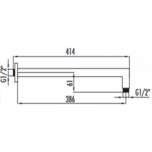 Кронштейн для верхнего душа Creavit A14 Хром латунь на стену