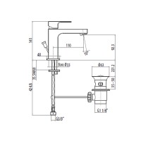 Смеситель для раковины Gattoni Kubik 2576/25C0 Хром латунь