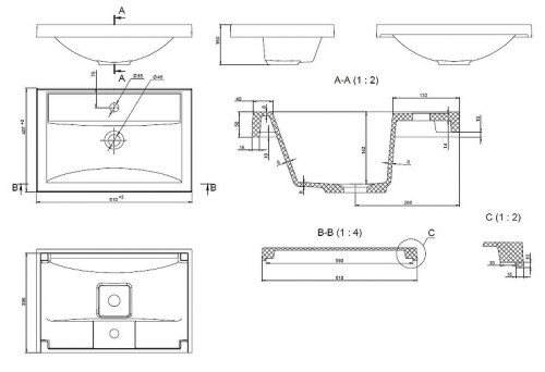 Раковина Uperwood Foster 60 291020340 цвет Белый глянцевый