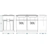 Система сортировки мусора Alveus Albio 40 2x30 L 1090338 Серая