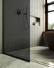 Душевая перегородка Maybah Glass MGD-704-6у 690x1950 в узком профиле Черный стекло графитовое матовое