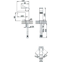 Смеситель для раковины Cezares Porta-LS1-BIO Белый матовый латунь