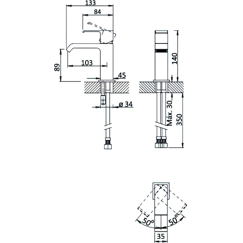 Смеситель для раковины Cezares Porta-LS1-BIO Белый матовый латунь