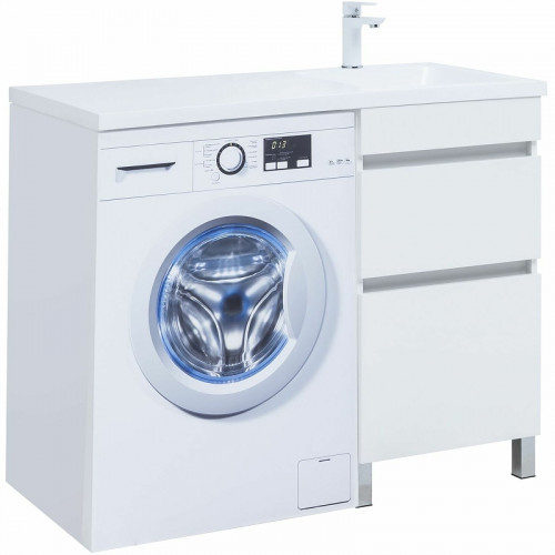 Тумба под раковину Aquanet Вега 110 329123 Белый глянец МДФ / ЛДСП