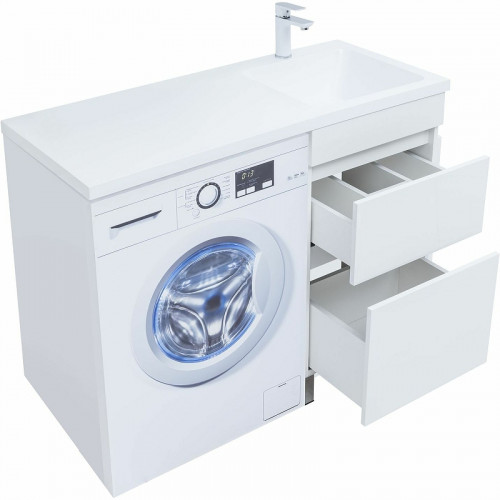 Тумба под раковину Aquanet Вега 110 329123 Белый глянец МДФ / ЛДСП