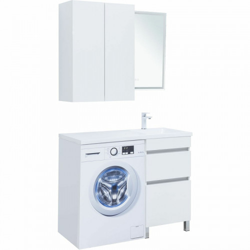 Тумба под раковину Aquanet Вега 110 329123 Белый глянец МДФ / ЛДСП