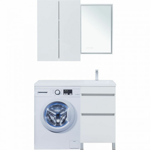 Тумба под раковину Aquanet Вега 110 329123 Белый глянец МДФ / ЛДСП