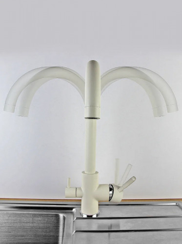 Смеситель для кухни Viko V-5144 Белый латунь