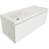 Тумба с раковиной Эстет Dallas Luxe 130 L ФР-00002274 подвесная Белая МДФ / ЛДСП
