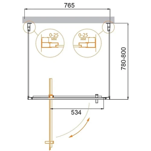 Душевой уголок Cezares Molveno 80x80 MOLVENO-BA2-80/80-C-Cr-IV профиль Хром стекло прозрачное