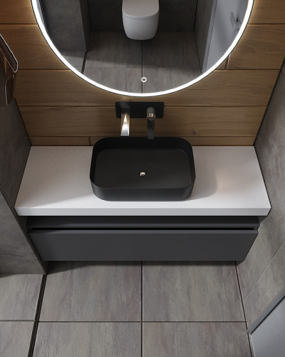 Тумба Boheme Armadi Art Vallessi UNO-S 100 897-100-A mat подвесная Антрацит матовый МДФ / ЛДСП