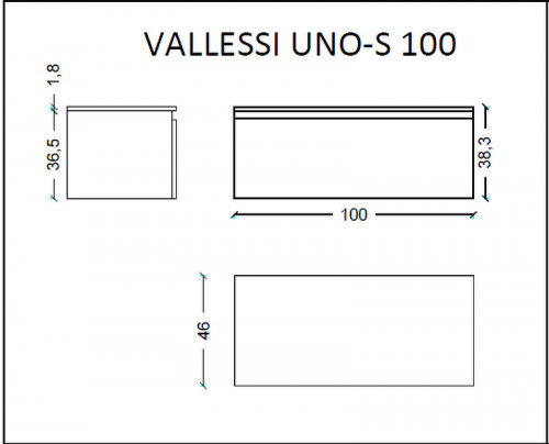 Тумба Boheme Armadi Art Vallessi UNO-S 100 897-100-A mat подвесная Антрацит матовый МДФ / ЛДСП
